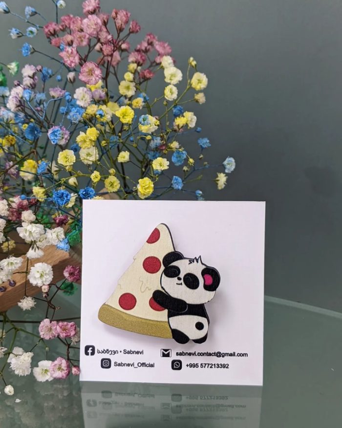 Panda Pizza Party Pin (By Sabnevi)