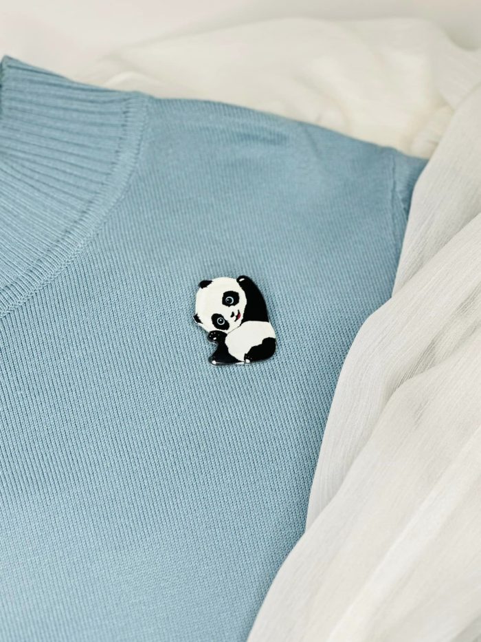 Handmade Wooden Panda Brooch | Cute & Unique Pin | Made in Georgia