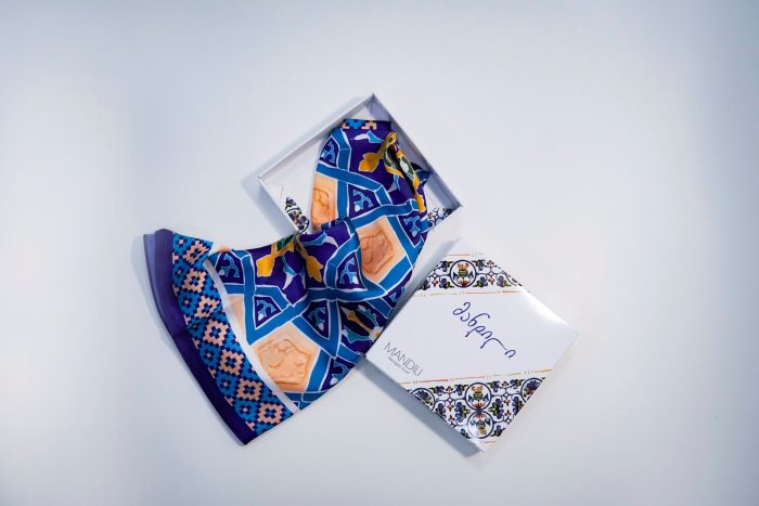 Persian Nights printed satin silk scarf — view 4