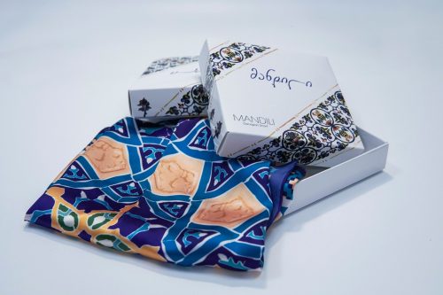Persian Nights printed satin silk scarf — view 6