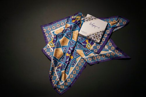 Persian Nights printed satin silk scarf — view 7