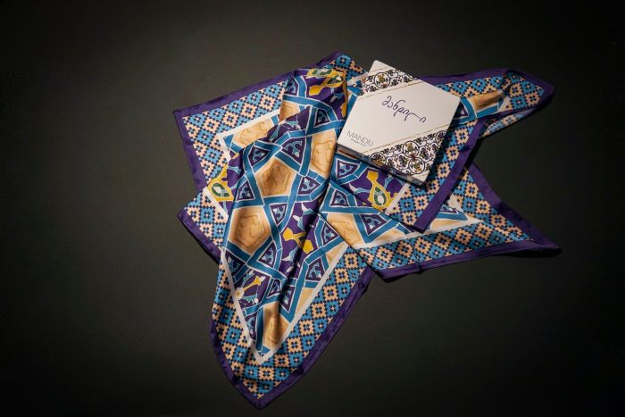 Persian Nights printed satin silk scarf — view 7