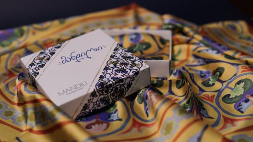 Satin Silk Mandala Scarf (By Mandili) — view 3