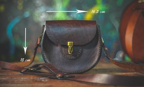Brown leather saddlebag mini crossbody — view 7