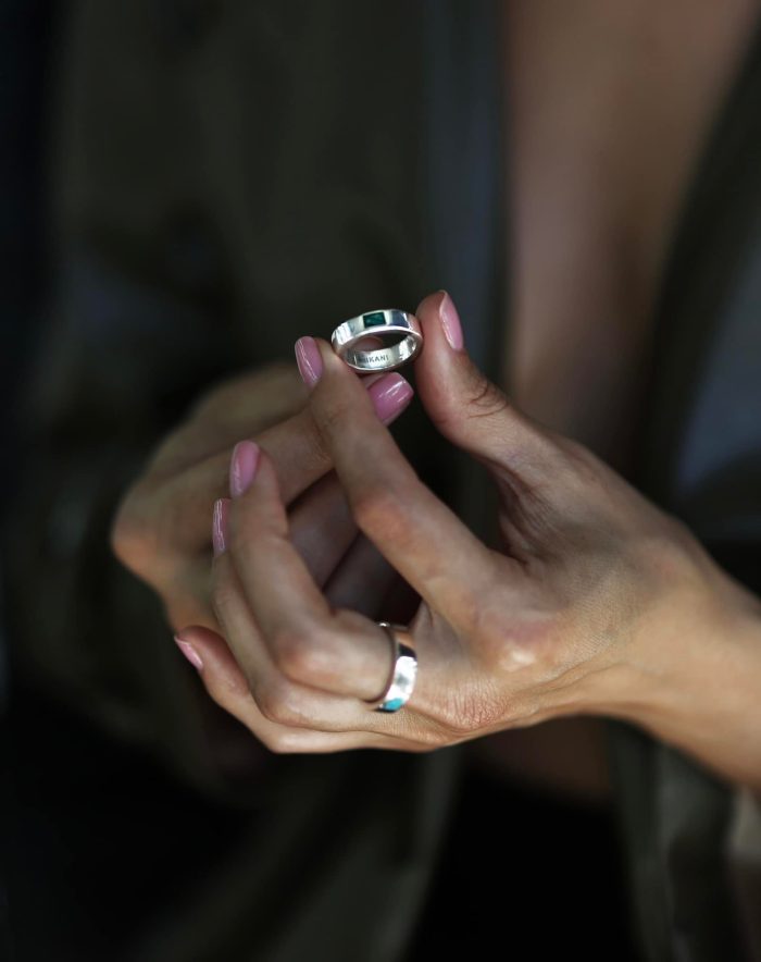 Handmade sterling silver wide band ring
