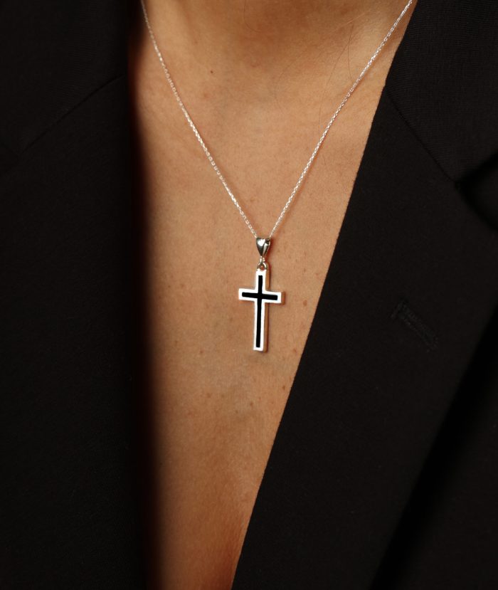 Handmade sterling silver Christian cross necklace Handmade sterling silver Christian cross necklace