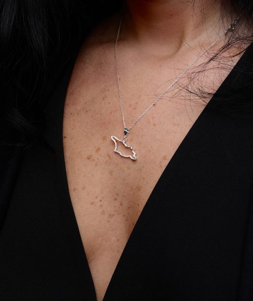 Handmade sterling silver leaf necklace
