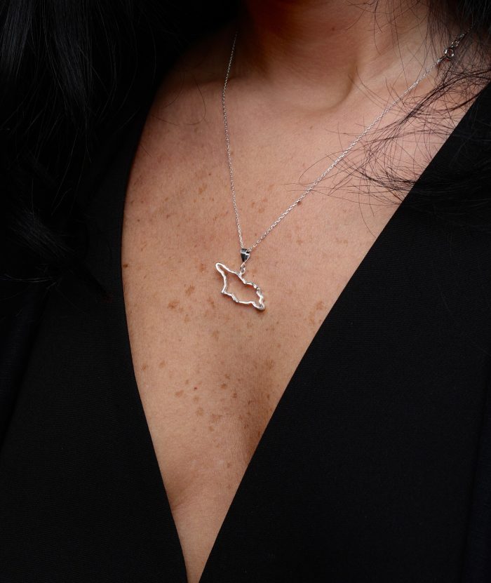 Handmade sterling silver leaf necklace
